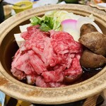 割烹旅館　五本松 - 夕食　すき焼き