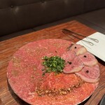恵比寿焼肉　kintan - トリプルユッケ、このお店の名物！