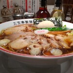 新潟 三宝亭 東京ラボ 中目黒店 - 生姜醤油らーめん 1000円、味玉 110円