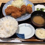 和幸 - ヒレカキ(各2ケ)盛合せ御飯 ¥1.480-