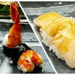 築地寿司清 - 茹海老と帆立❗️