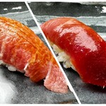 築地寿司清 - 大トロと赤身❗️