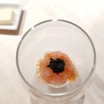 プチレストラン ブーケ・ド・フランス - もっちり甘い甘えびといくらです。キャビアのやさしい塩味で味をしめている感じですね！