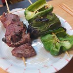 やきとり横丁 - ピーマン・ハツ