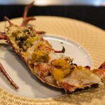 鉄板焼 石狩 - 活伊勢海老の雲丹焼き