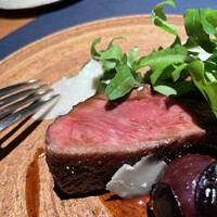 日本のイタリア料理店 sai - 愛知　みかわ牛サーロイン　炭火焼　ながのパープル　ルッコラ