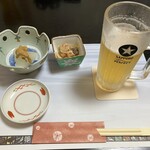 魚亭　岡ざき - 生ビール　お通し