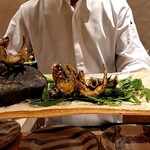 銀座 しのはら - 子持ち鮎の唐揚げ