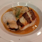 Le Jardin de Kamo - 天然真鯛のポワレ　スープ・ド・ポワソン　レモンとファンネルのコンディモン