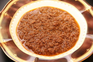 マリーアイランガニー - 牛ひき肉のスジャータ・カレー。スパイスは押さえ気味で作っているので、辛さが苦手の方にも好評です。