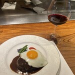 築地鉄板焼 Kurosawa - 赤ワインと頂きます