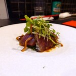 小菜一碟 - ・カツオのたたきサラダ 中華風柚子胡椒ドレッシング ¥1,500