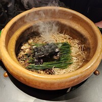 鈴田式 - 『松茸ご飯』 松茸は、半分が生、半分が薪焼きで頂きます