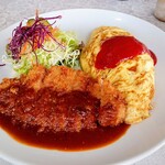 ピガールレストラン - 料理写真:ポークカツレツとオムライス