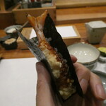 天婦羅 みやしろ - 海老　海苔巻き