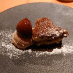 トラットリア ダ ジャコモ - 和栗のジェラードとティラミス