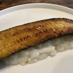 aru - ダイダイのソースを塗って炭火でじっくり焼いたイチローファームさんの秋ズッキーニ
      にこまると渡り蟹のリゾット