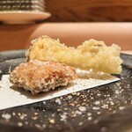 新日本料理おぶね - 進肴 浜名湖産海鰻唐揚 松茸の天ぷら