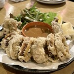 北本の貝や。 - イカの磯辺揚げ肝ソース