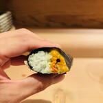 新日本料理おぶね - 末廣鮨 手巻き 北海道生雲丹磯辺手巻き