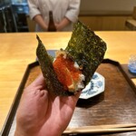 御料理 ふじ田 - お凌ぎ：揚げ松茸＆イクラ