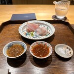 御料理 ふじ田 - 向付①：キンキ＆タイ
      
      