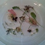 ル・ジュー・ドゥ・ラシエット  - 萩産 河豚のカルパッチョ　だいだいとシブレットのヴィネグレット