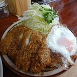 ヒラメフライ＋しょうが焼き