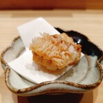 鮨 つきうだ - 甘鯛の松笠揚げ