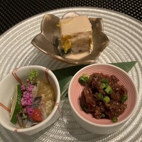 鉄板焼　銀明翠 銀座 - 前菜3種