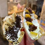 ピエロ - バナナクリームチョコ630円、小倉マロンクリーム600円