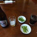 川千家 - 瓶ビール　枝豆　コーラ