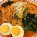 蒙古タンメン中本 - 五目味噌タンメン＋ほうれん草