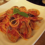 創作イタリアン Kazuのちゅーぼー - アサリと焼き茄子のスパゲッティ、トマトソース