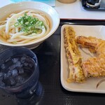 たも屋 林店 - かけそのまま小とカボチャ天とポテチクカレー味