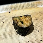 鮨 西崎 - いつもより、肝自体に水分がありますが、薬味との相性抜群で欠かせない一品。