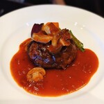 リコモンテ - カフェテリアコースのメインディッシュ（氷見牛ハンバーグ）ライスが付きます