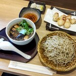 江戸そば マルノ - きのこせいろ＋活タコ天