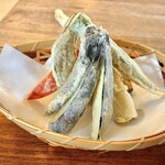 そば家　和味 - 茄子、オクラ、南瓜、赤パプリカ、真菰筍(マコモタケ)、柿