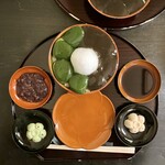 ぎおん徳屋 - 徳屋の本わらびもちとお抹茶の本くずもちの合盛り♡