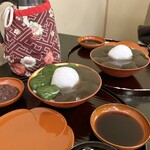 ぎおん徳屋 - 徳屋の本わらびもち、徳屋の本わらびもちとお抹茶の本くずもちの合盛り♡