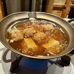 韻松亭 - 鍋 鳥つみれ　豆富　くずきり