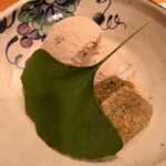 鮨 茶居庵 - 蕨餅と渋皮栗アイス