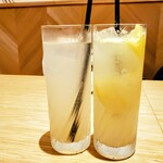 お好み焼き 恋火 - 梨ジュース、レモンに恋したレモンソーダ