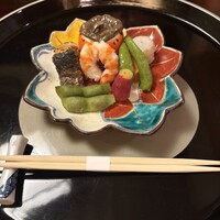 日本橋笈川 - 何点か気になる事があった八寸。５０代おばさんの小言なので割愛。