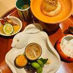 銀座 しのはら - 八寸には、大好物のイチジク焼き胡麻味噌も