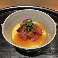 西麻布野口 - イチボのたたきとトウモロコシ茶碗蒸し