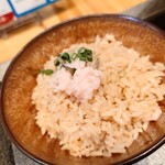 鯛担麺専門店 抱きしめ鯛 - 蟹めし(350円)そのままというより茶漬けにして食べる用