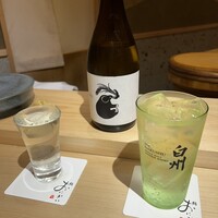 浅草橋 鮨 うらおにかい - 白州があったのは嬉しい！！早速白州で乾杯