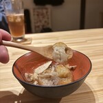 壱面 - ふぐ入り百合根饅頭松茸和え